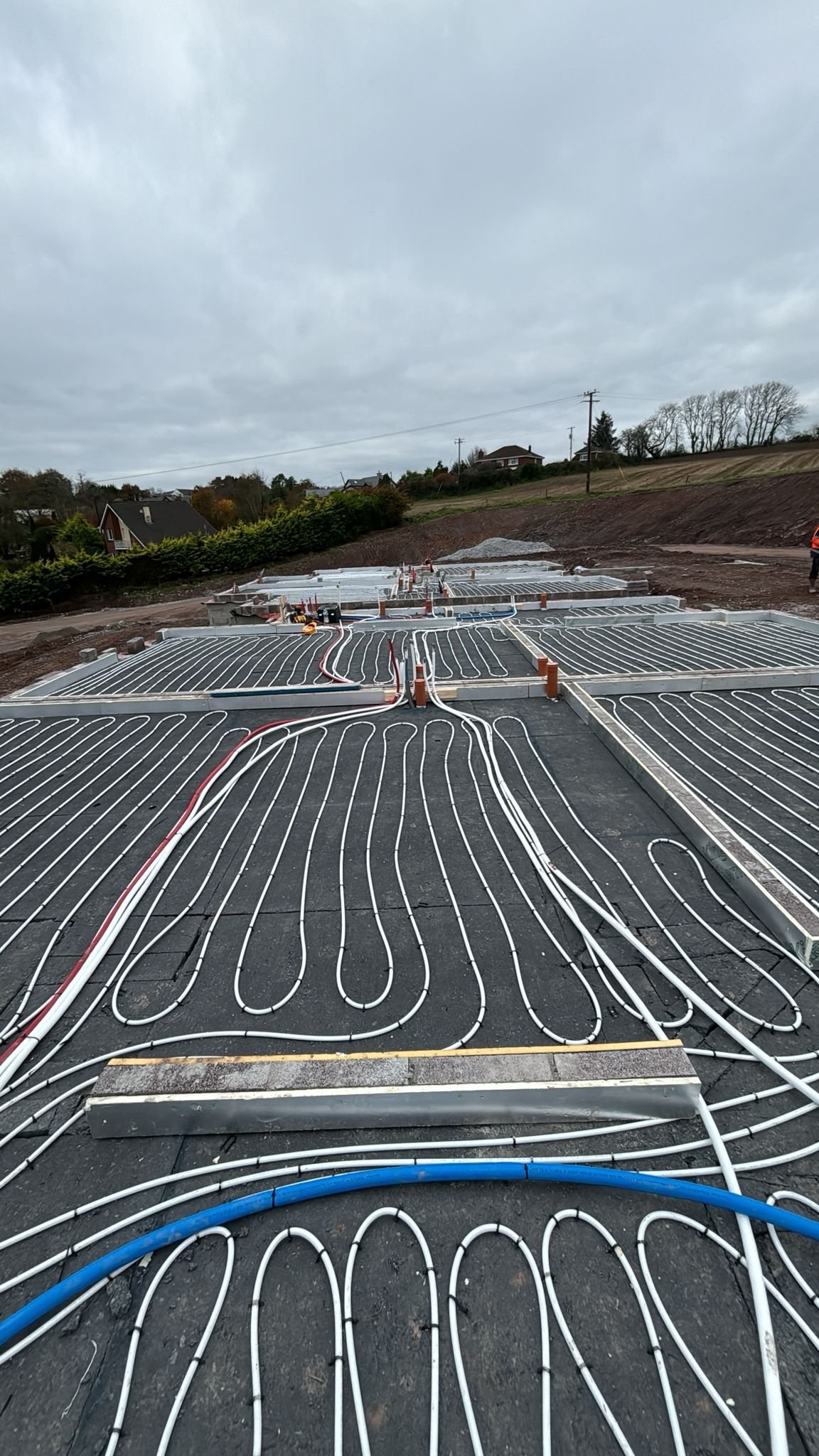 Underfloor heating pipe layout on a new build in Cork