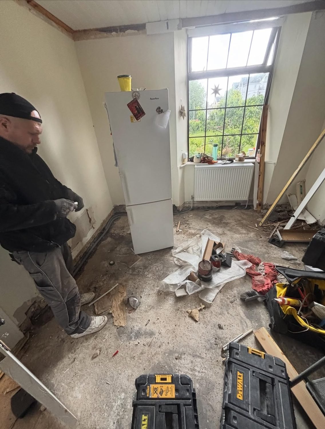 Room strip-out at the start of a renovation in Cork