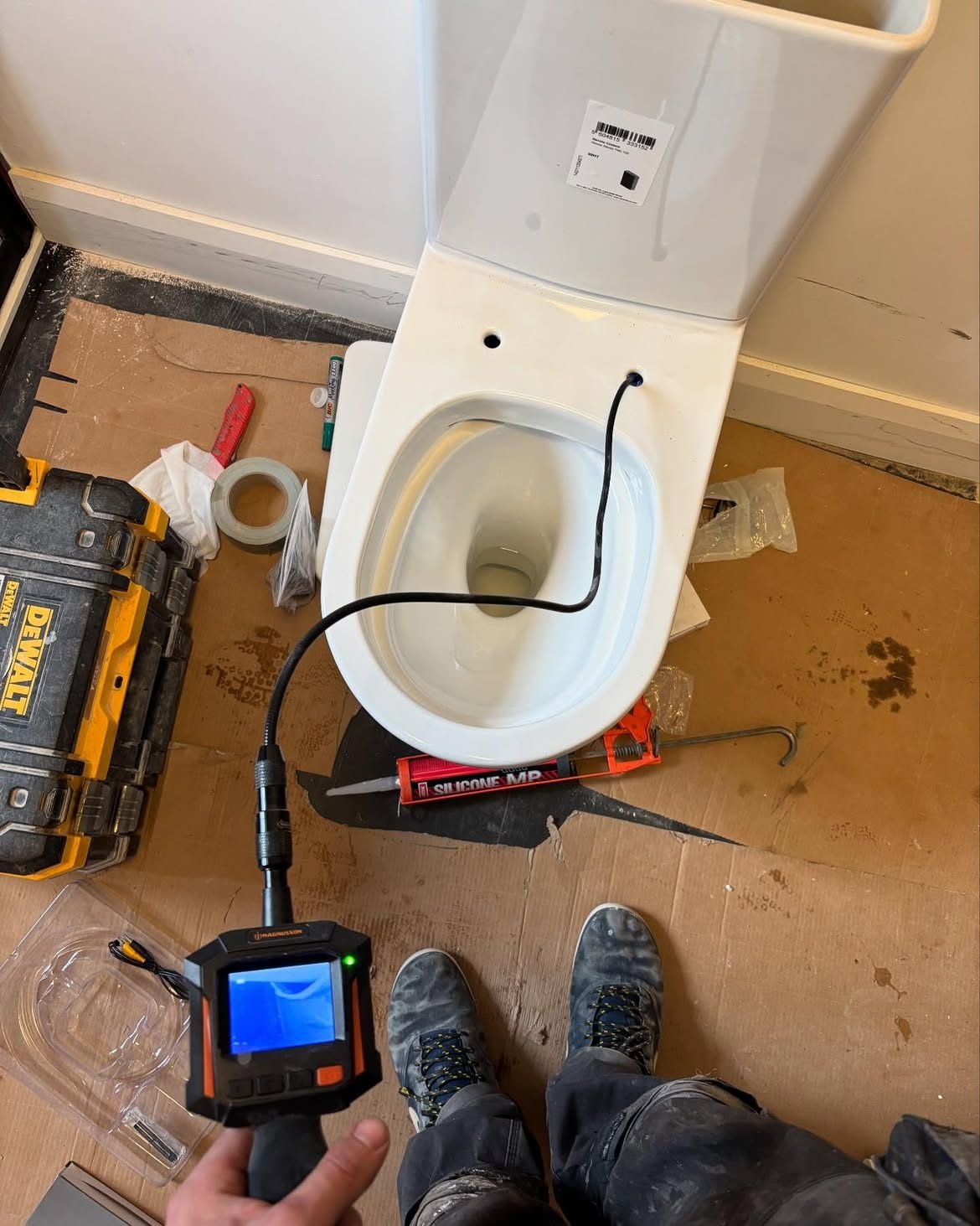 Drain camera inspection before setting a toilet in Cork